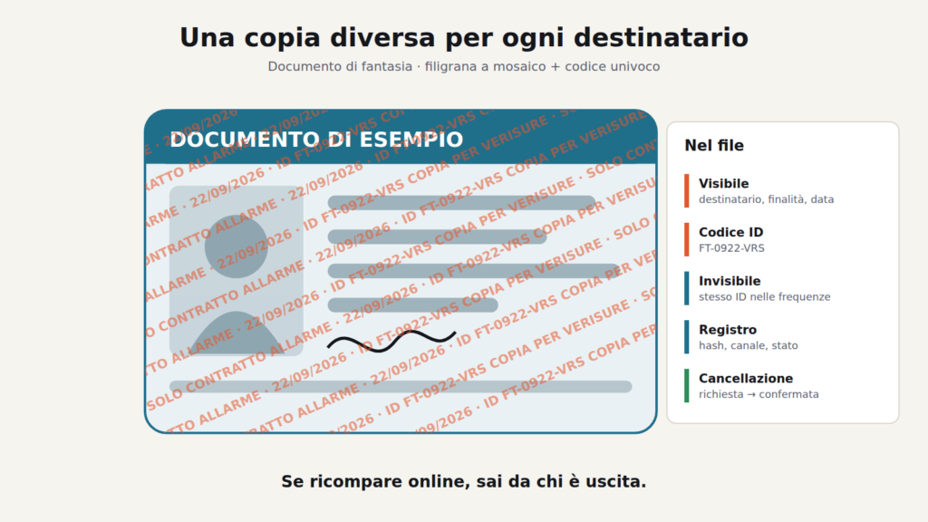 Esempio di documento di fantasia con filigrana a mosaico