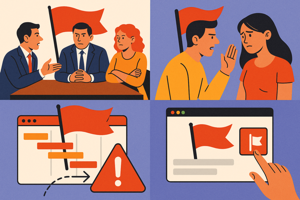 Red Flag in diversi contesti della vita